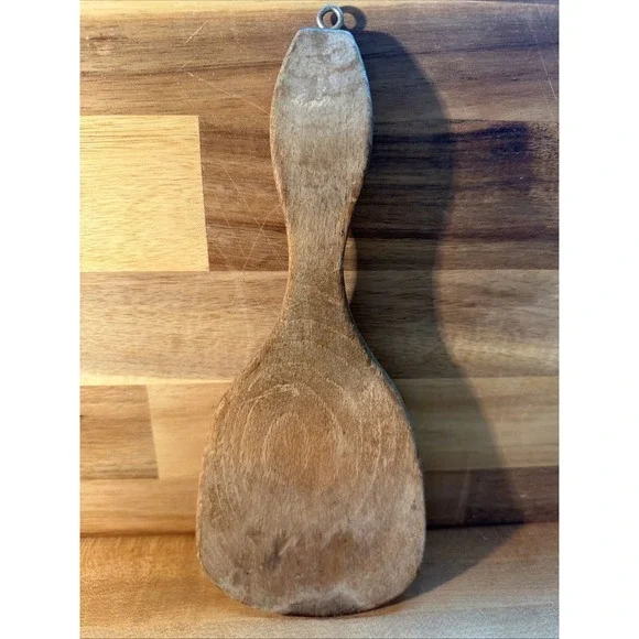Vintage Primitive Wooden Curved Butter Paddle