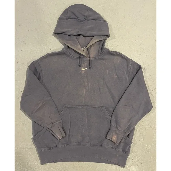 Nike Hoodie Mens Medium Purple Club Fleece Pullover Sweatshirt Swoosh DQ5860-519
