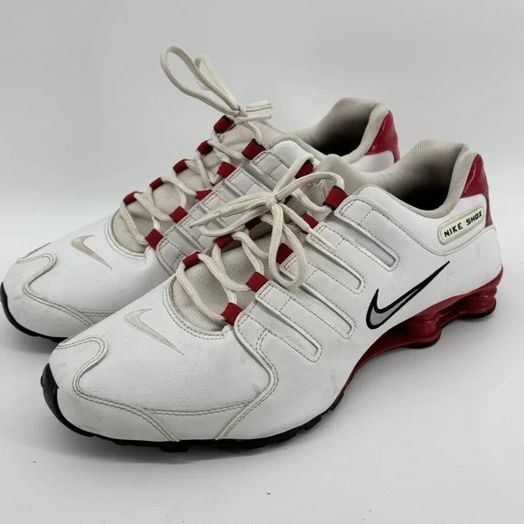Nike Shox NZ Mens White‎ Red Black Running Shoes 378341-110 Size 12 UK11 EU46