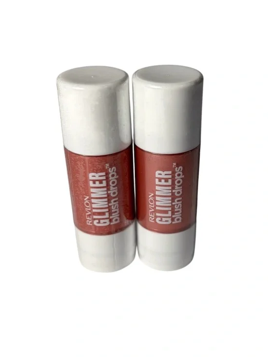 Revlon Glimmer Blush Drops Liquid Blush Duo 101 Coralicious New Lot of 2