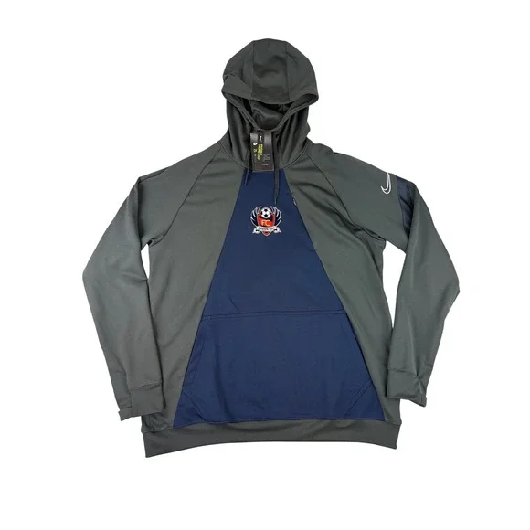 Nike Soccer Hoodie Mens‎ XL Grey Navy FC Green Bay Dri-FIT CT7501-067 NWT NEW