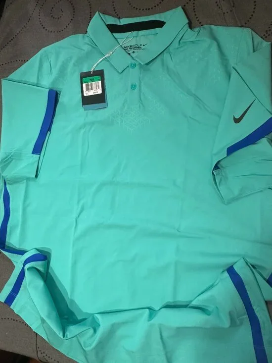NIKE GOLF MAJOR MOMENT ELITE MCILROY #405 AQUA GREEN POLO SHIRT SIZE XL MEN $85