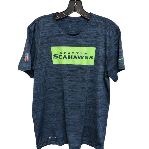 Nike T-Shirt Mens Small  Blue Green White Seattle Seahawks Training Short Sleeve