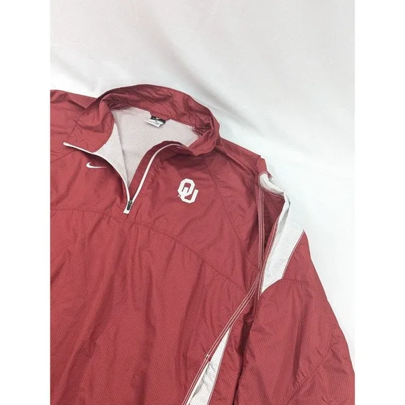 Oklahoma Sooners Football Nike Storm Fit Lightweight Quarter Zip Pullover  L EUC