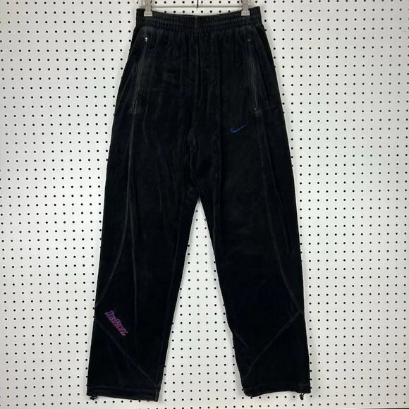DePaul‎ Nike Baggy Velour Sweatpants XS Ripcord Streetwear Team Black Zip Pocket