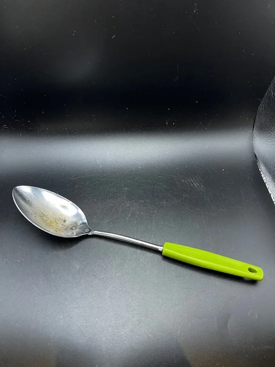 Vintage FOLEY Serving Spoon Avocado Green Handle 11 1/2”