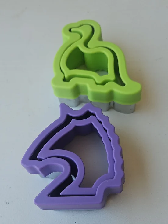 Dinosaur & Unicorn Cookie Cutters Set - Lime Green & Lavender