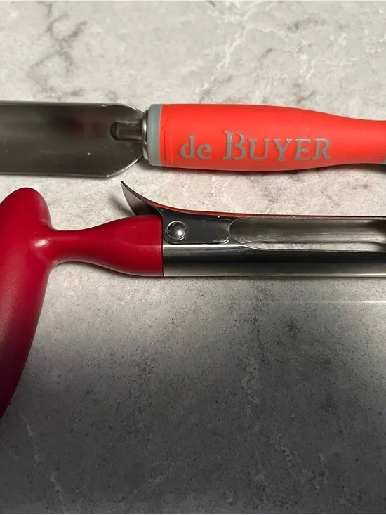 Stainless Steel Kitchen Utensil with Orange Handle - Made in France