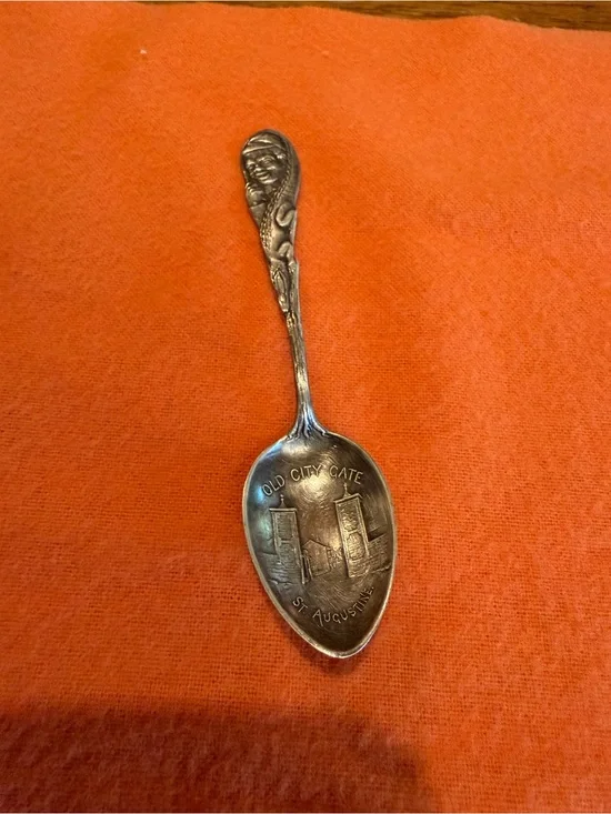 Vintage Thomas Tugby Alligator & Boy St. Augustine Silver 925 Souvenir Spoon