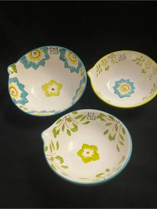 Dutch Wax by Coastline Imports Ceramic Measuring Bowls (Replacement Set of 3)