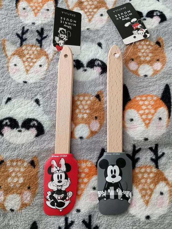 NEW Disney Mickey Mouse And Minnie Mouse Small Spatulas Red And Gray * 8 Inches