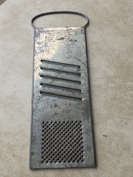 Vintage Metal Handheld Grater - Silver