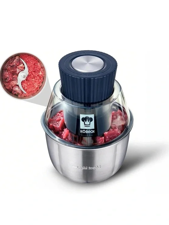 Stainless Steel Electric Meat Grinder Chopper - Black/Clear