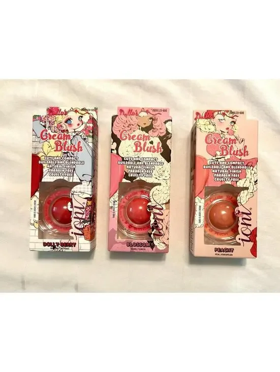 Lot Of 3 NIB IONI Dolly’s Adventure Cream Blush *Dolly Berry, Blossom & Peachy*