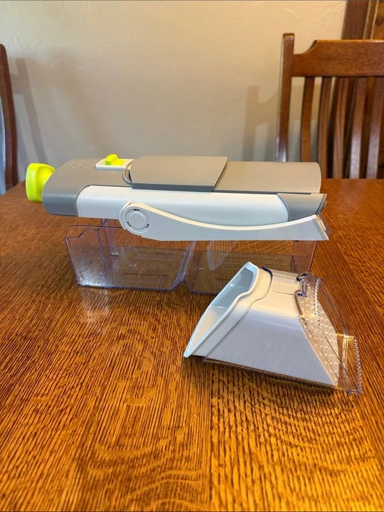 Pampered Chef Rapid-Prep Mandolin Kitchen Tool in Gray and Lime Green