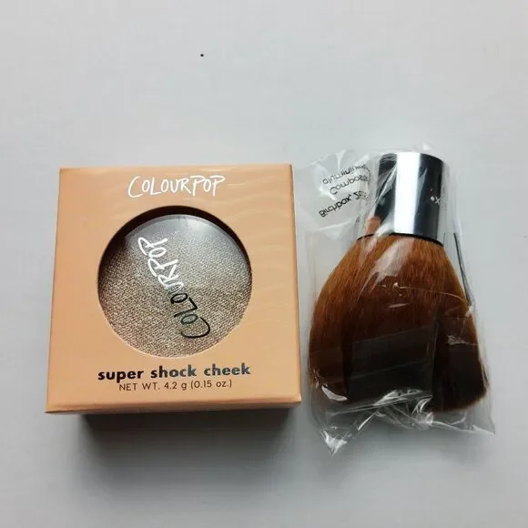 ColourPop Super Shock Cheek Pearlized Flexitarian 4.2g With Mini Kabuki, New