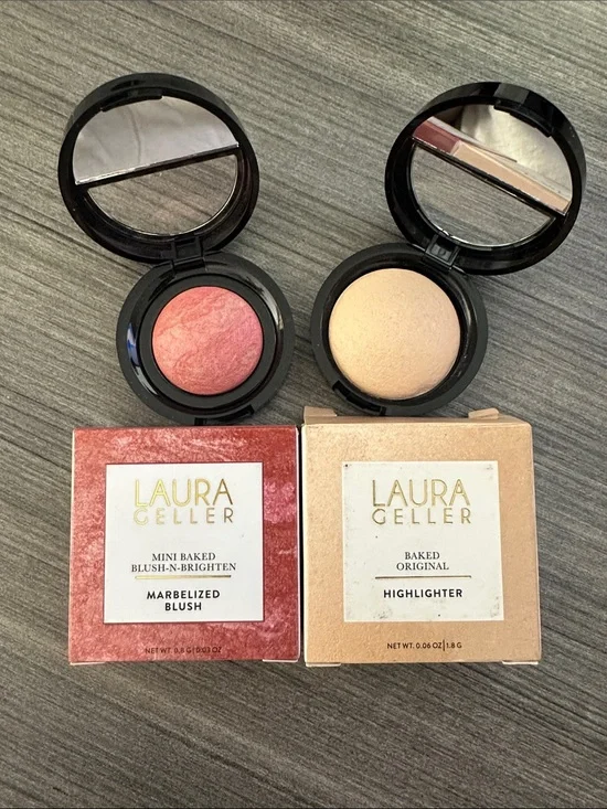 Laura Geller Mini Marbelized Blush & Baked Original Highlighter
