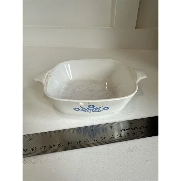 Vtg Corning Ware P-41 Mini Casserole‎ Dish Petite Pan Blue Cornflower USA