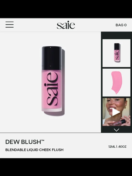 Saie Dew Blush Liquid Cheek Flush — NIB Color Baby