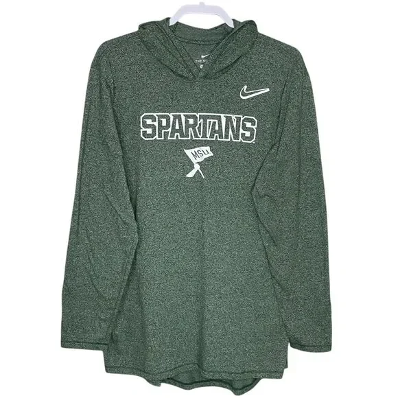 Nike Hoodie XL Green MSU Spartans Sweatshirt Michigan State Lightweight Athletic