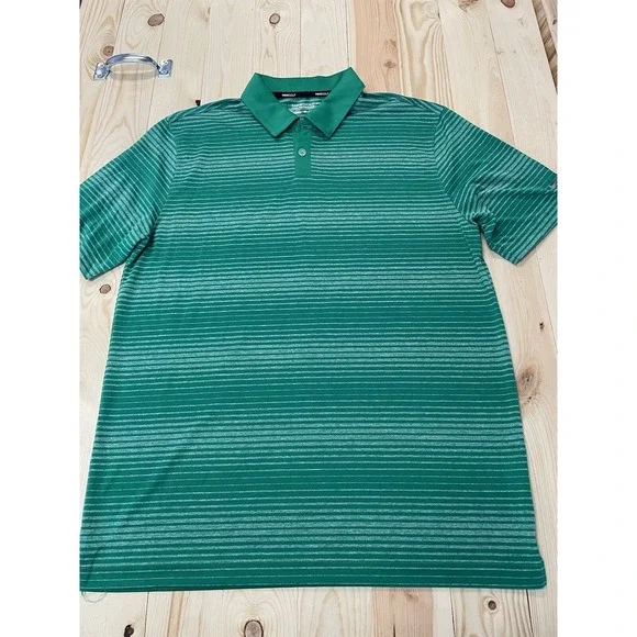 Nike Golf Polo Shirt Mens Sz L Green Short Sleeve Dri-Fit Casual Stretch SI18