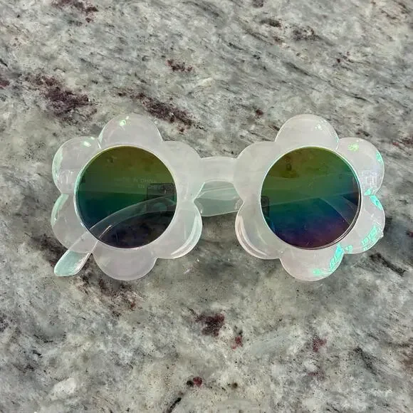 Gymboree Flower Sunglasses Girls Iridescent Daisy Round UV