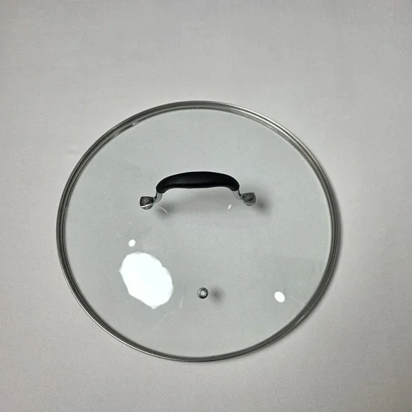 12 Inch Pot Lid Clear Glass Stainless Steel Steam Vent Rubber Handle Skillet Pan