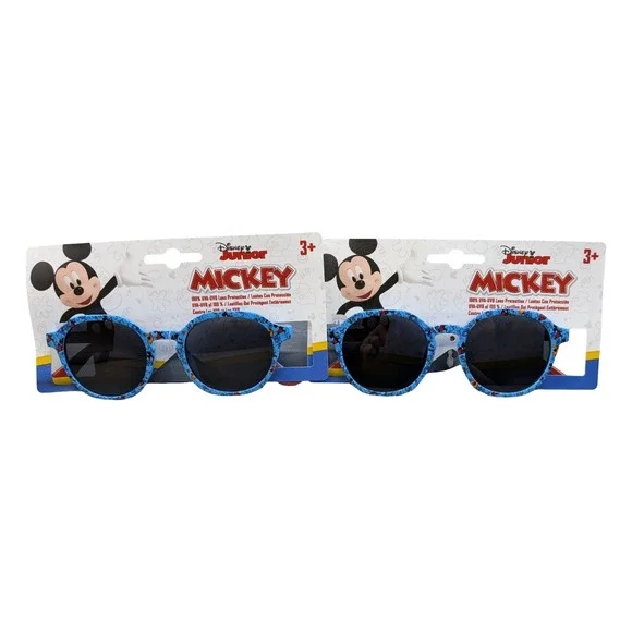 Disney Junior Mickey Mouse Sunglasses 2 Pack Blue Frames Ages 3+ New