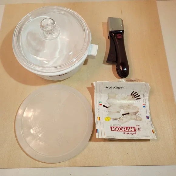 ARCOFLAM d arcopal White Glass Casserole Dish with Lid and‎ Handle