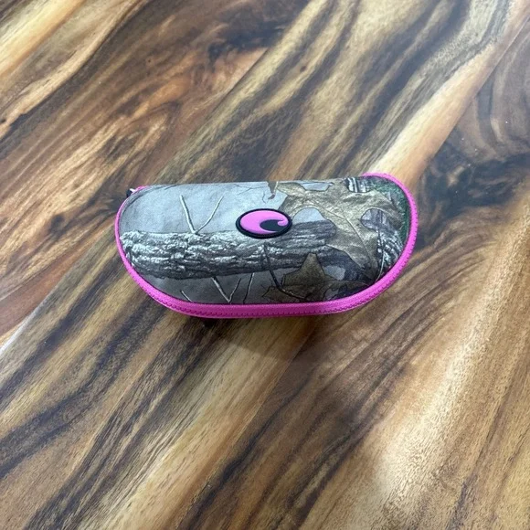 Costa Camo Brown Pink Hard Case with Zipper for Glasses & Sunglasses-CASE ONLY