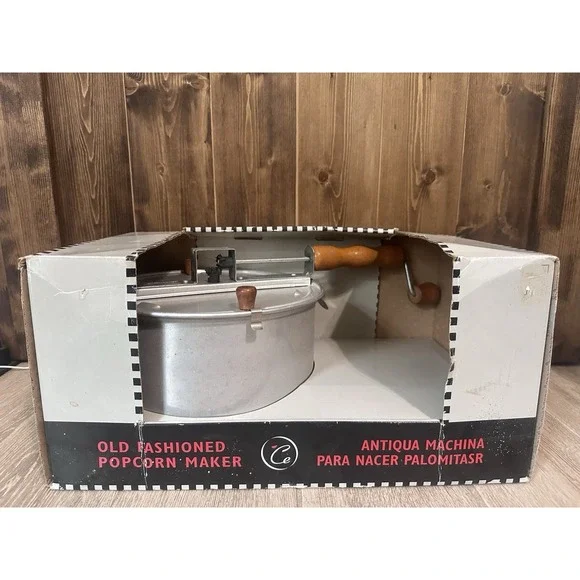 Vintage Popcorn Machine Culinary Essentials New In Box Whirley Pop Style 6 Qt