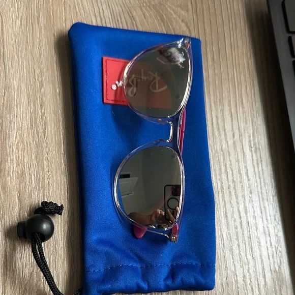 Ray-Ban Transparent Sunglasses with Blue Pouch