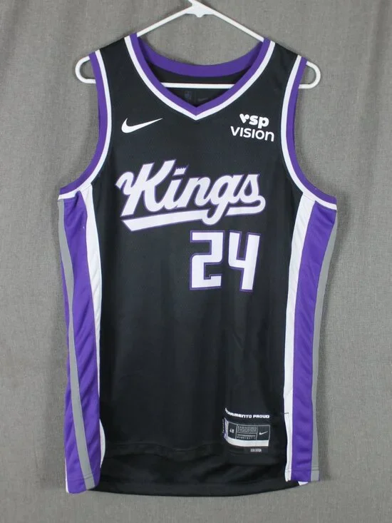 Nike Sacramento Kings #24 Hauteman Black Icon Edition NBA Jersey Men's Size 48 L