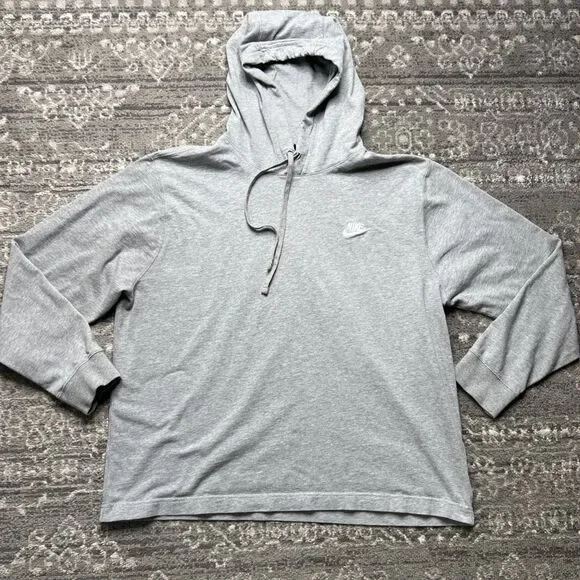Nike Men's Sportswear Club Pullover Jersey Hoodie Large Gray Sports BV2749-063