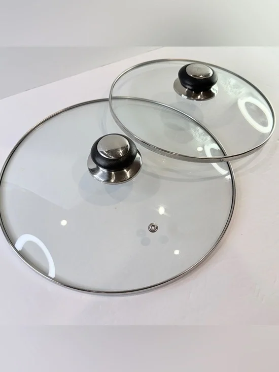Tempered Glass Pot Lid Set 8” & 10” Stainless Steel Rim Replacement Covers
