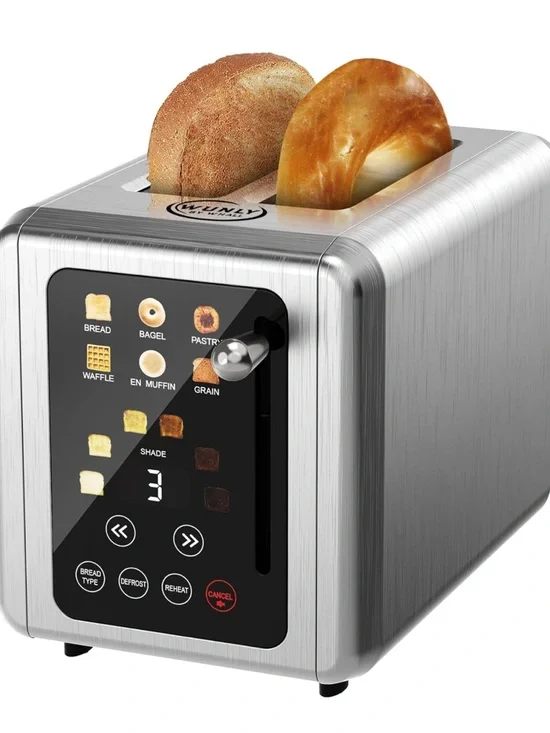 Wunly screen Toaster 2 slice, Stainless Steel Digital Timer Toaster