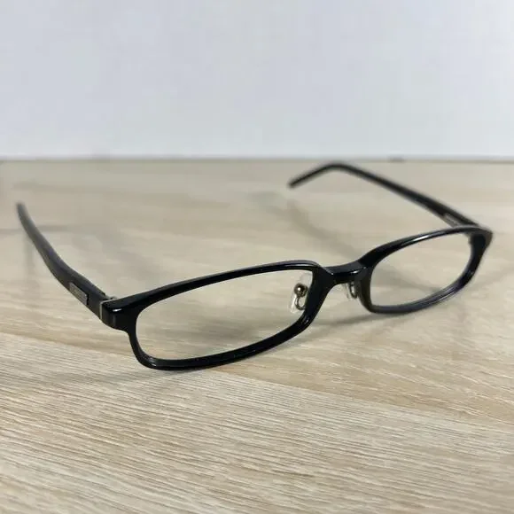 Gucci GG1504 807 Eyeglasses Black Slim Rectangular Frames Only 52-18-140 Italy