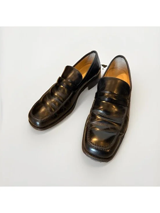 GUCCI MENS BLACK DRESS LOAFERS SIZE 9D MADE IN ITALY GOOD CONDITION!