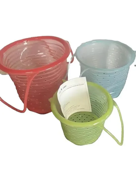 Prepology 3-Piece Collapsible Silicone Strainer Set ALL PINK Picture 4 Reference