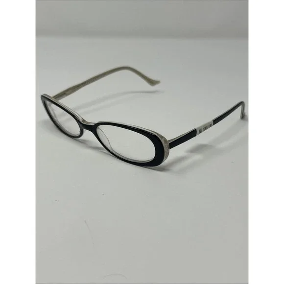 NWT Norman Childs POLISHED PAULA Eyeglass 49-18-135 Unisex Kid Black White Frame