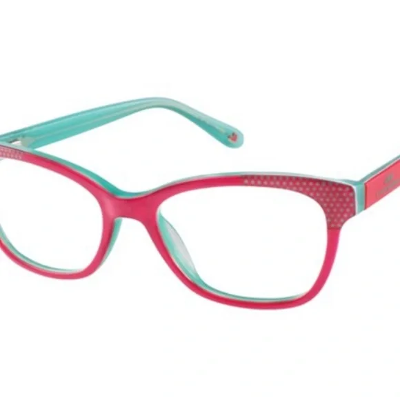 LULU GUINNESS LK009 Light Pink/Polka Dot Kids Eyeglasses Frame 48-16-130 EUC