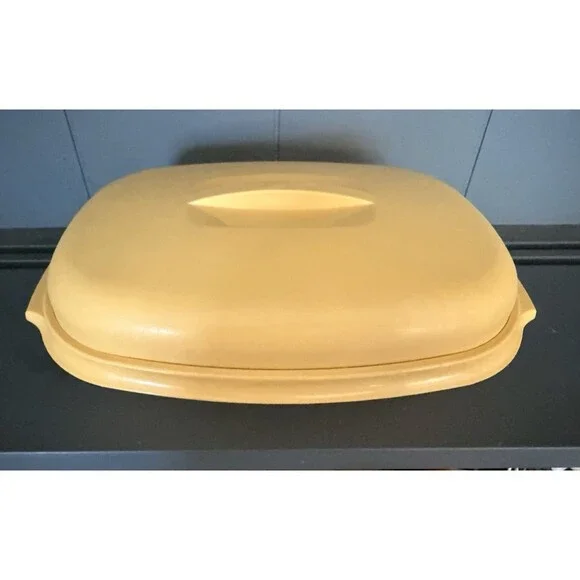 Vintage 1970's 3pc Tupperware Harvest Gold Microwave Steamer USA