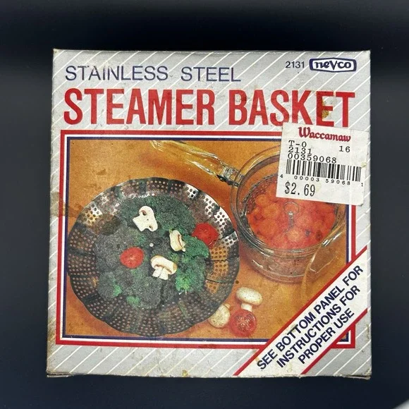 Vintage  Nevco Stainless Steel Food Steamer In Original Packaging