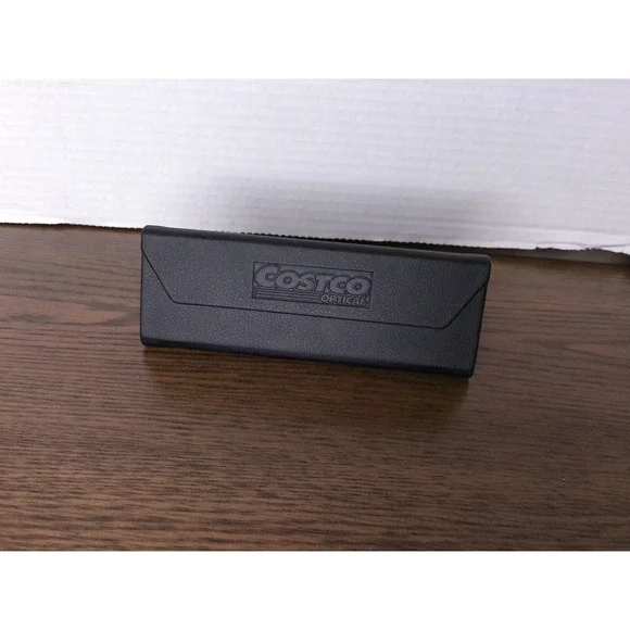 COSTCO UNISEX BLACK HARD SUNGLASSES CASE TAN FELT 1/4 X 2 1/2 X 2