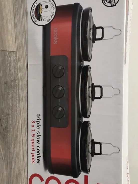 COOKS triple slow cooker 3 x 1.5 quart