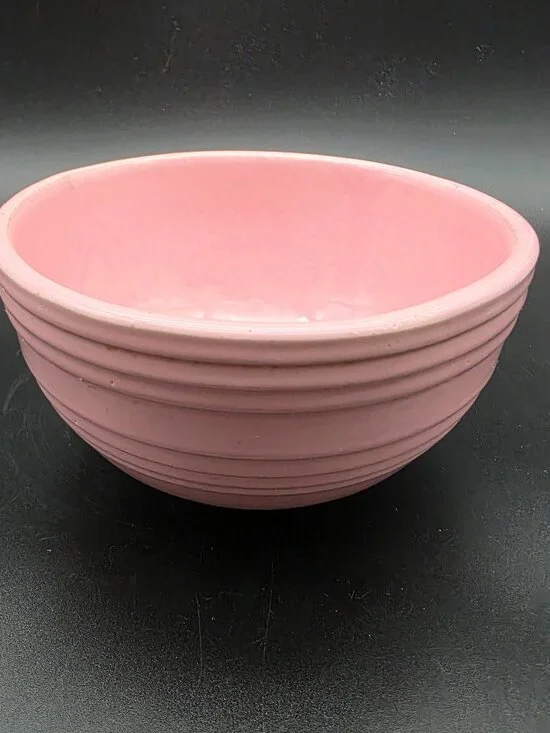 RARE Vintage McCoy USA Pink Ribbed Beehive Oven Proof Mixing Bowl 6” Wide