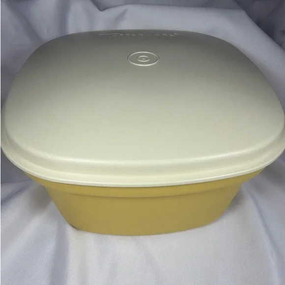 Tupperware Vintage Multi Server Steamer Set Large Yellow Cream Plastic Retro