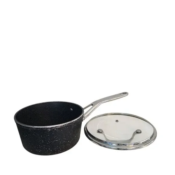 Starfrit The Rock 1.9L (2Qt) Non Stick Saucepan With Lid Durable forged Aluminum