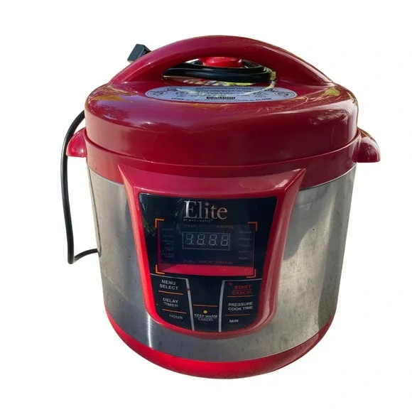 Elite Maxi Matic Platinum EPC 808R Red 120V 1200W Electric‎ Pressure Cooker 8QT