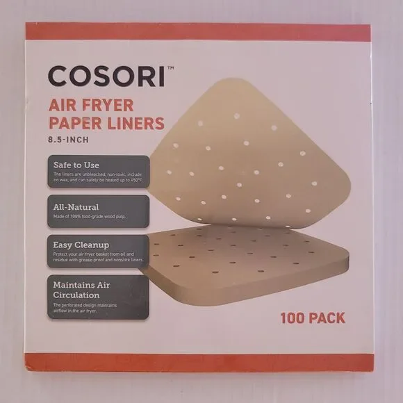 Air Fryer Liners COSORI, 100 Square Disposable Paper 8.5